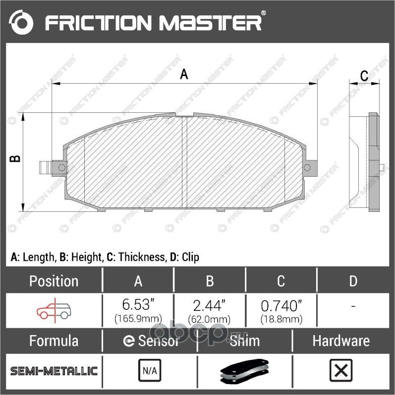Brake pads (Frictionmaster). Артикул MKD1958