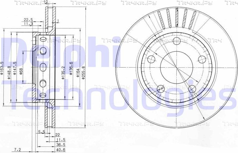 Тормозной диск Delphi. Артикул BG3785