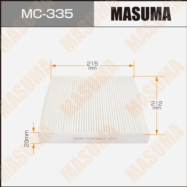 Салонный фильтр Masuma для Chevrolet Aveo II 2011-2015. Артикул MC-335