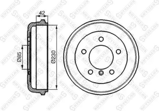 Тормозной барабан Stellox задний для Mercedes-Benz G-Класс W461 2003-2026. Артикул 6026-3301-SX