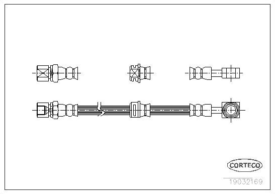 Тормозной шланг Corteco передний для Opel Vectra B 1995-2003. Артикул 19032169