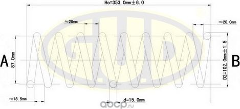 Пружина подвески G.U.D.. Артикул GCS256855