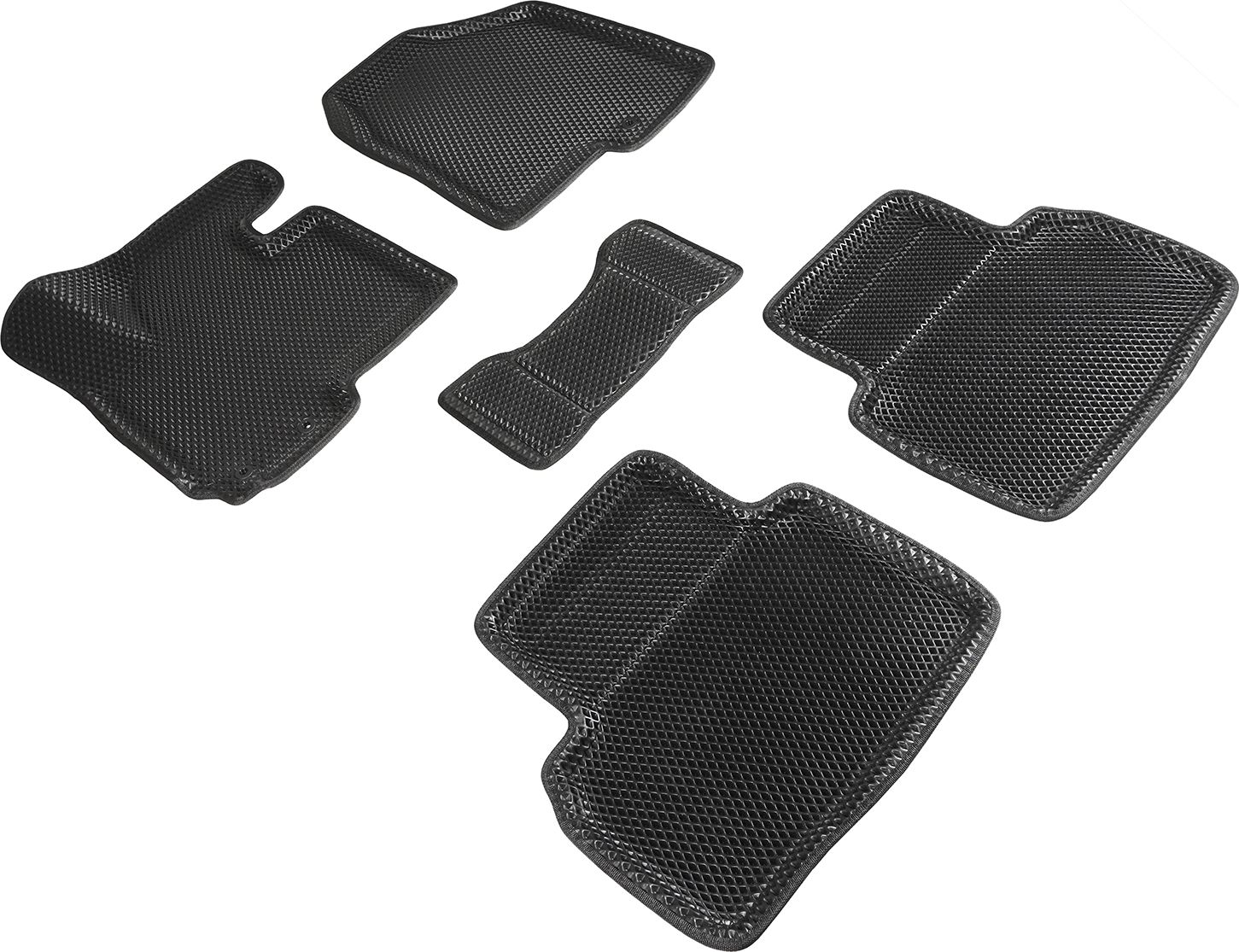 Коврики Seintex 3D EVA ромб для салона Kia Sportage III 2010-2015 ЧЕРНЫЕ. Артикул 95285
