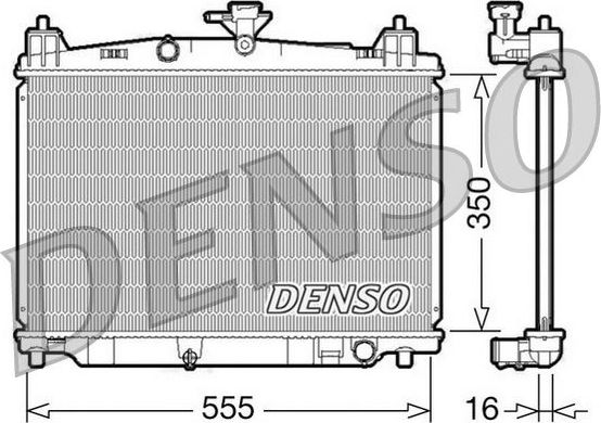 Радиатор охлаждения двигателя Denso (алюминий) для Mazda 2 II (DE) 2007-2015. Артикул DRM44016