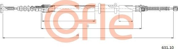 Трос ручника (тросик ручного тормоза) Cofle задний правый для Fiat Albea 2000-2012. Артикул 92.631.10