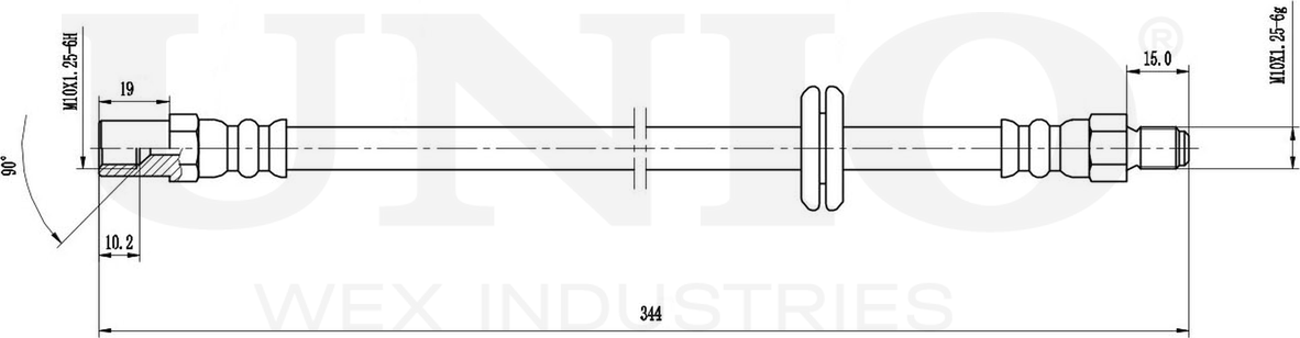Шланг тормозной (Unio). Артикул BRH-10095