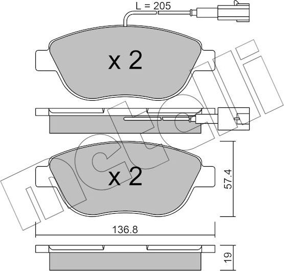 Тормозные колодки Metelli. Артикул 22-0322-3