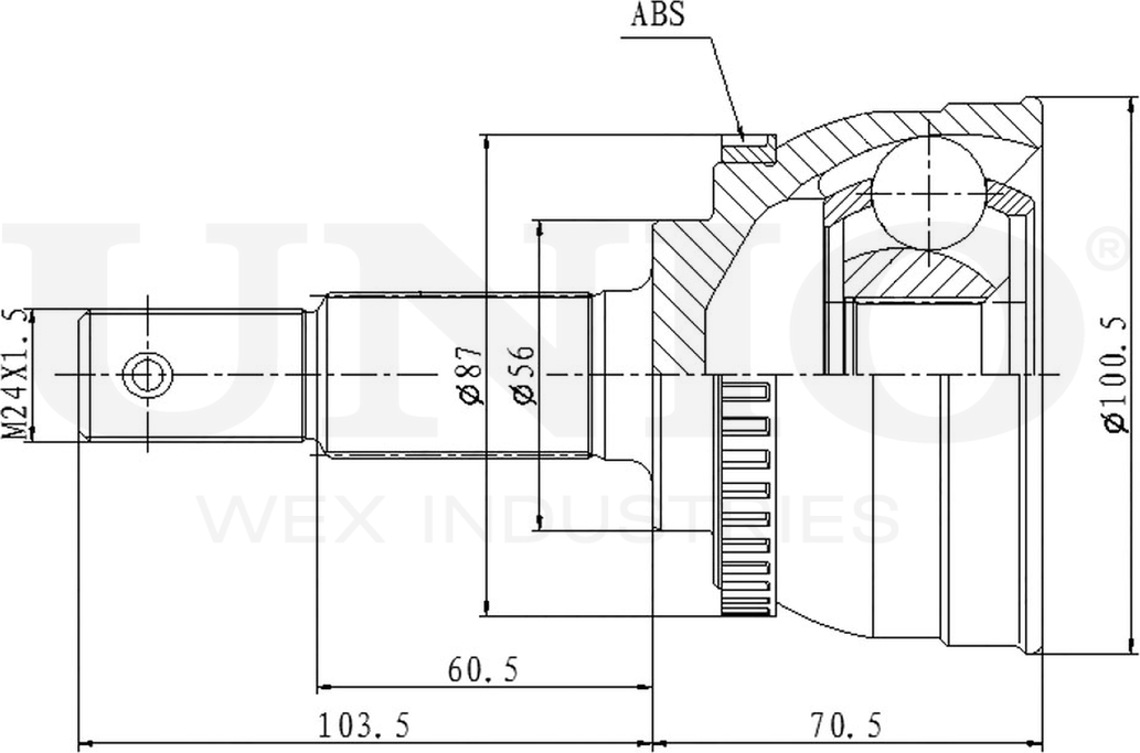 ШРУС наружный (Unio). Артикул CVJ-20288