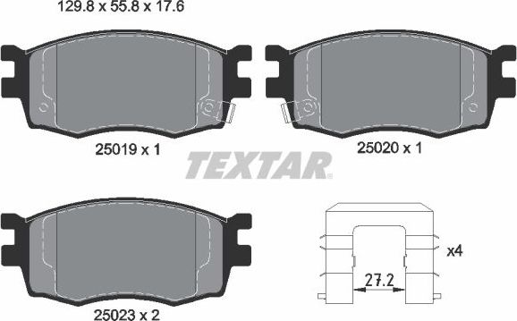 Тормозные колодки Textar Q+ передние для Hyundai i20 I 2008-2015. Артикул 2501901