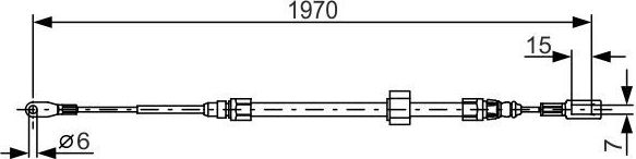 Трос ручника (тросик ручного тормоза) Bosch. Артикул 1 987 482 131