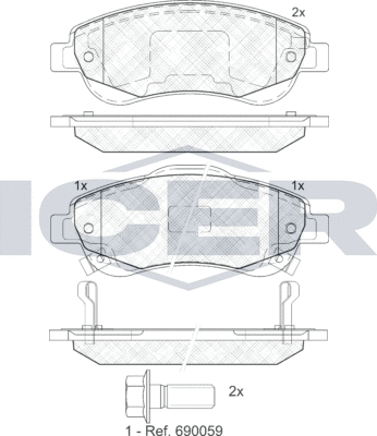 Тормозные колодки Icer. Артикул 181887