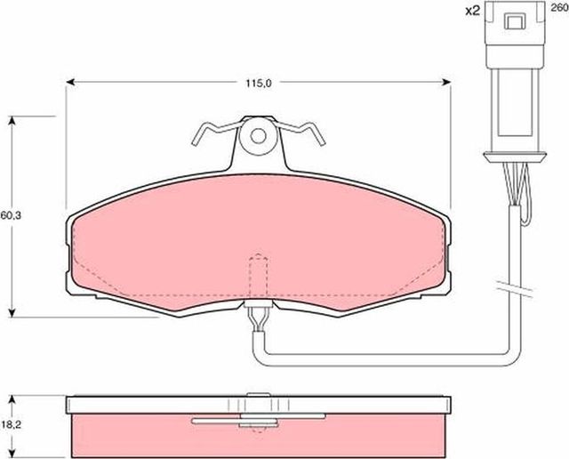 Тормозные колодки TRW передние для Ford Sierra I 1984-1986. Артикул GDB440