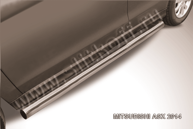 Пороги Slitkoff труба d76 для Mitsubishi ASX I рестайлинг 2012-2016. Артикул MAS14-009
