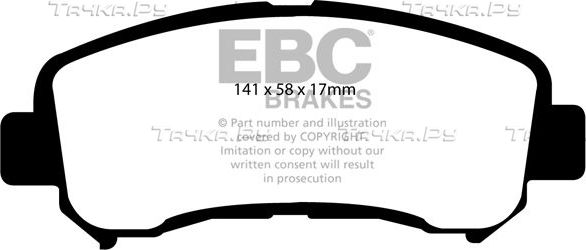 Тормозные колодки EBC Brakes. Артикул DP61954