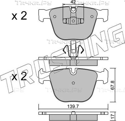 Тормозные колодки Trusting задние для BMW 5 VI (F10/F11/F07) 2009-2017. Артикул 789.6