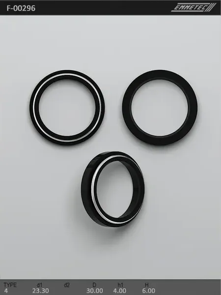 Сальник 23,30/30,00*4,00/6,00 тип 4 (Emmetec). Артикул F00296