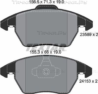 Тормозные колодки Textar передние для Peugeot 307 I 2003-2009. Артикул 2358901