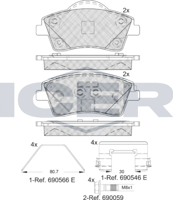 Тормозные колодки Icer. Артикул 182329