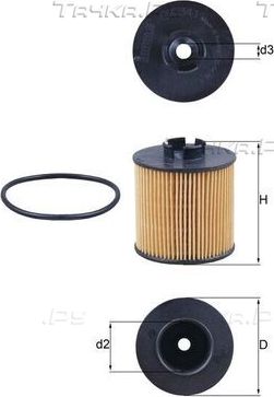 Масляный фильтр Mahle-Knecht для Skoda Superb II 2008-2015. Артикул OX 341D