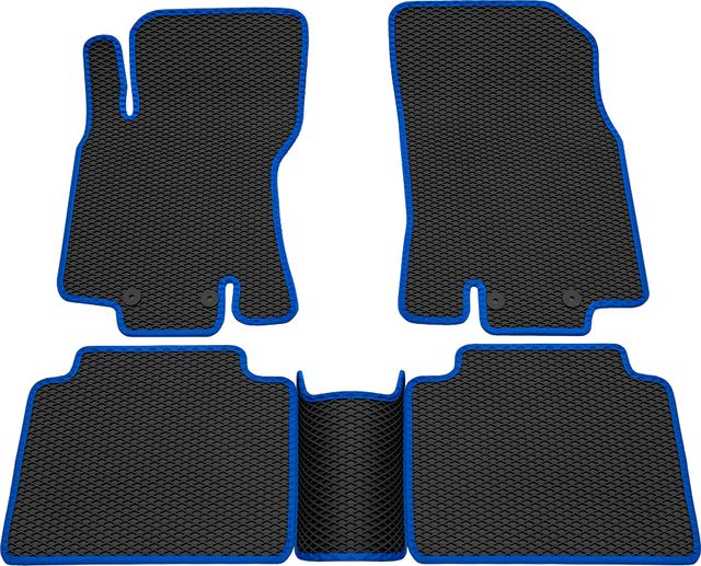Коврики Rezkon EVA для салона Nissan X-Trail T32 2015-2026 Синий кант. Артикул 9025035203
