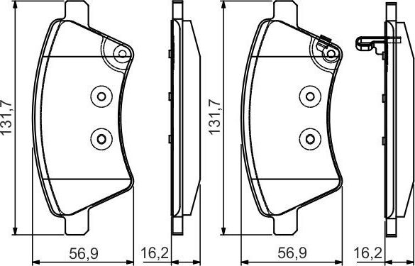 Тормозные колодки Bosch (Low-Metallic) передние для Suzuki SX4 I (Classic) 2006-2016. Артикул 0 986 495 101