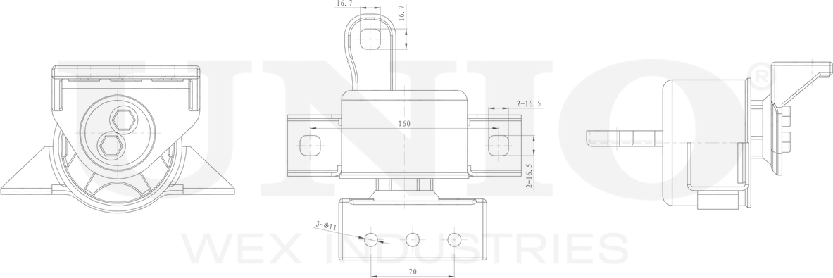 Опора двигателя (Unio). Артикул RMP-15011