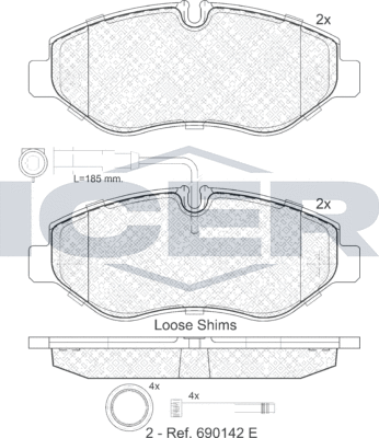 Тормозные колодки Icer. Артикул 141846