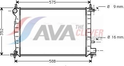 Радиатор охлаждения двигателя AVA. Артикул FD2219