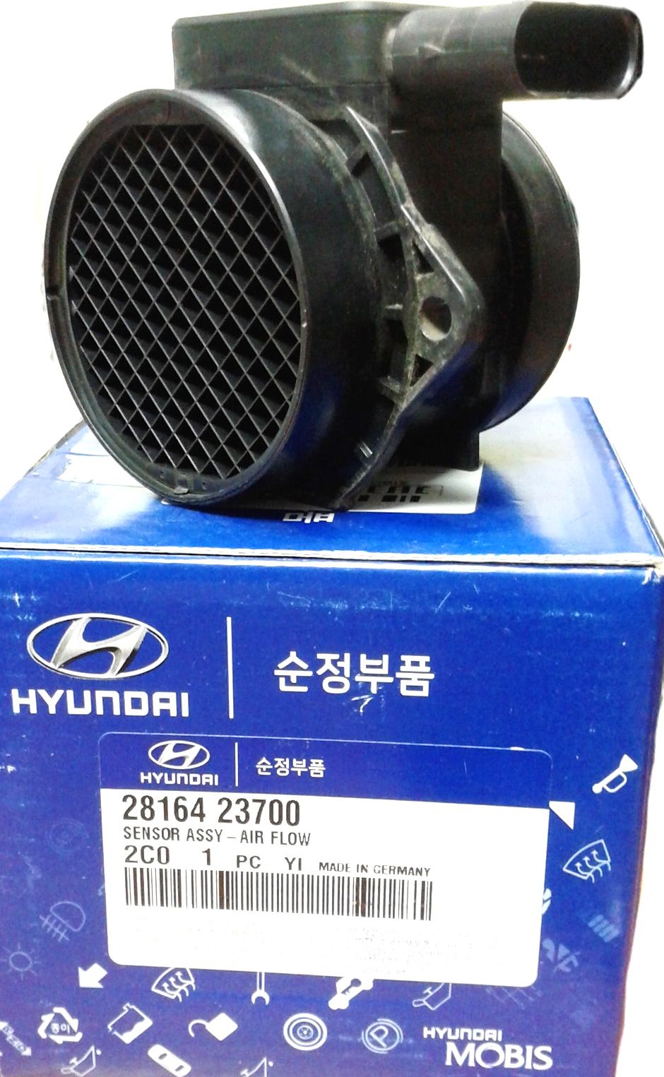 Датчик массового расхода воздуха (ДМРВ) Hyundai / KIA. Артикул 2816423700