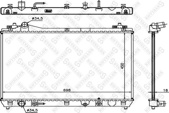 Радиатор охлаждения двигателя Stellox. Артикул 10-25431-SX