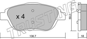 Тормозные колодки Trusting передние для Citroen C3 II 2010-2016. Артикул 869.0