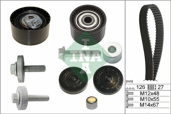 Ремень ГРМ с роликами (комплект) Ina для Renault Laguna III 2007-2015. Артикул 530 0638 10