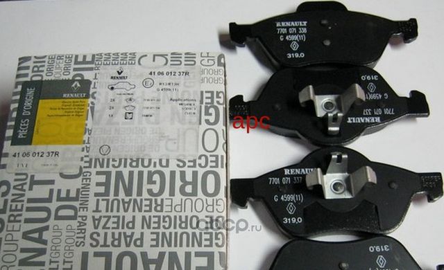 Тормозные колодки Renault передние для Renault Wind 2010-2013. Артикул 410601237R