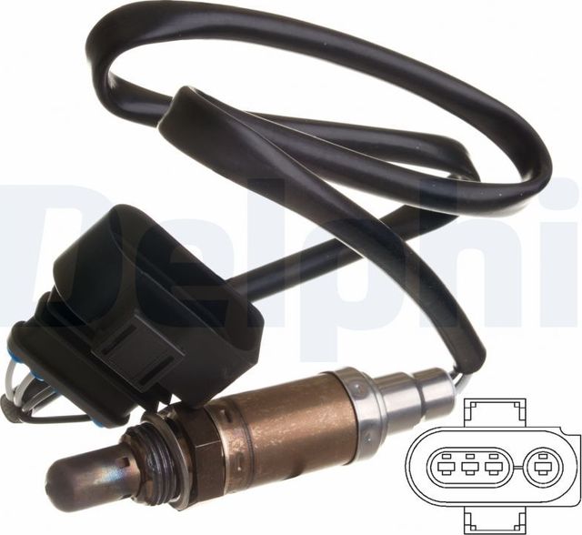 Лямбда-зонд (кислородный датчик) Delphi для Audi A4 I (B5) 1994-2001. Артикул ES10568-12B1