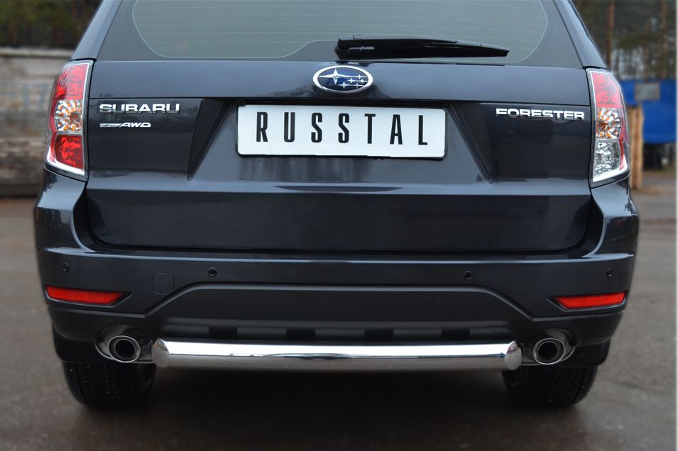 Защита RusStal заднего бампера d76 (дуга) для Subaru Forester III 2008-2012. Артикул SFRZ-001007