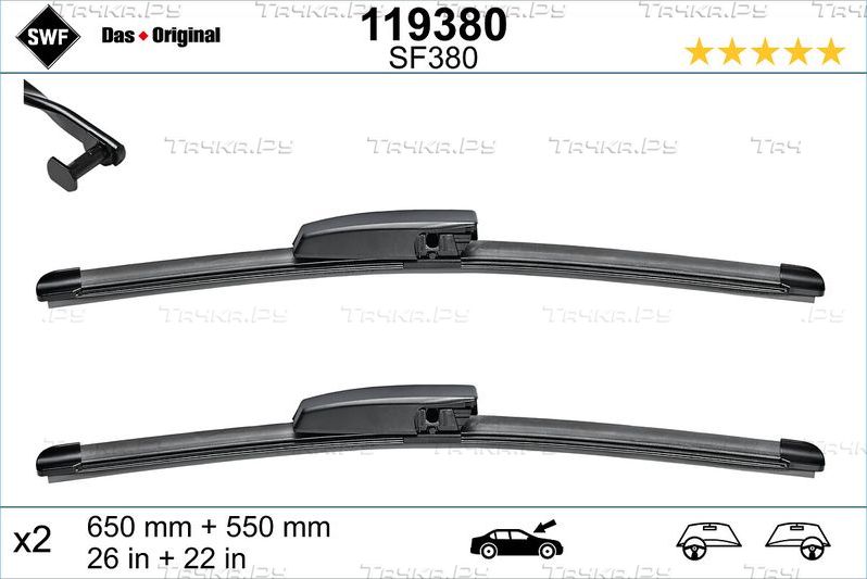 Щетка стеклоочистителя (дворник) SWF для Renault Scenic II 2003-2009. Артикул 119380