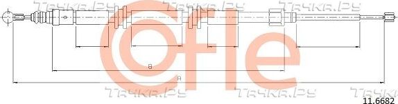 Трос ручника (тросик ручного тормоза) Cofle. Артикул 11.6682