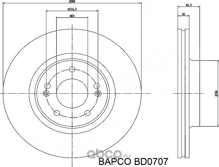 Тормозные диски BD0707, (Bapco). Артикул BD0707