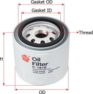 Масляный фильтр Sakura. Артикул C-1816