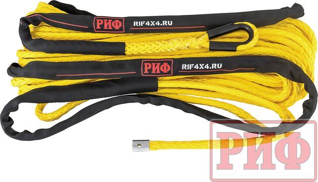 Трос синтетический РИФ для лебёдки 10 мм/26 м, желтый (готовый). Артикул SR10YE