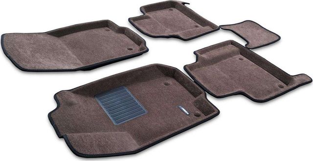 Коврики текстильные Euromat 3D Business для салона Mercedes-Benz M-Класс (ML) W166 2011-2015 Коричневые. Артикул EMC3D-003517R