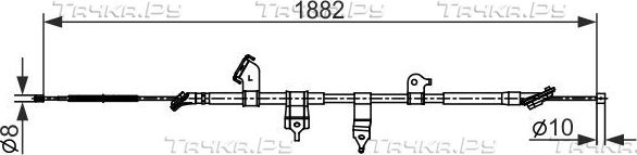 Трос ручника (тросик ручного тормоза) Bosch. Артикул 1 987 482 567