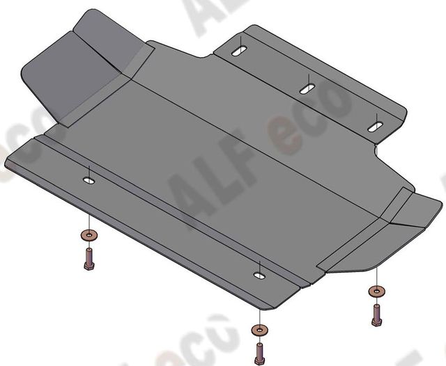 Защита алюминиевая Alfeco для картера Kia Mohave HM 2008-2020. Артикул ALF.11.20 AL4
