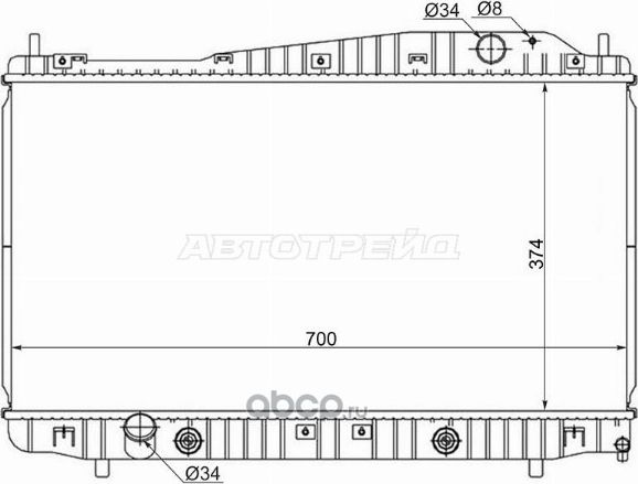 Радиатор DAEWOO MAGNUS/CHEVROLET EVANDA 1.8/2.0 02-/TOSCA/EPICA 2.0/2.5 06- SAT DW0002 SAT. Артикул DW0002