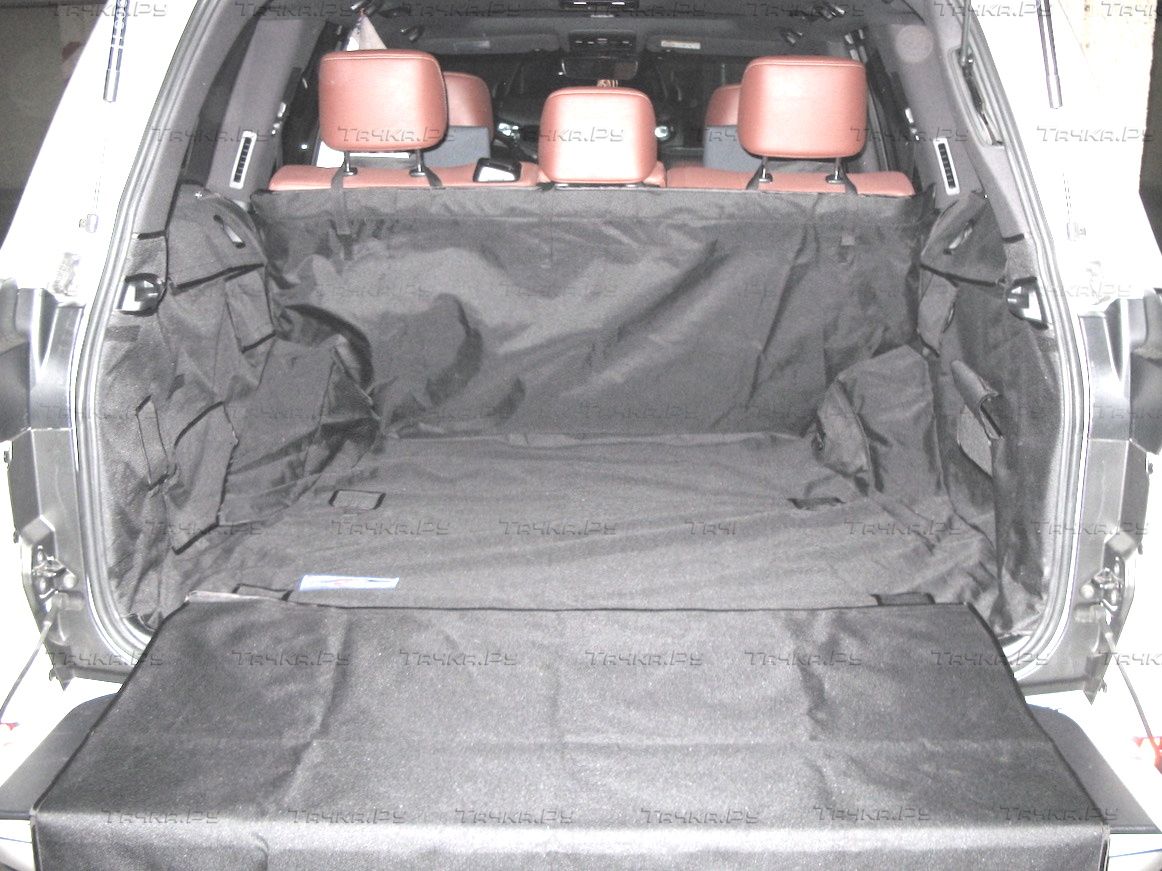 Защитный чехол AUTOSMSTUDIO "Standart" в багажник автомобиля для Toyota Land Cruiser 200 (5 мест) 09.2007-202106.2021, серый. Артикул TP-LX570-STD-GR