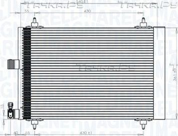 Радиатор кондиционера (конденсатор) Magneti Marelli. Артикул 350203839000