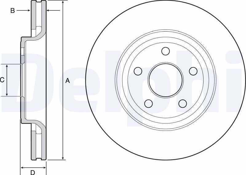 Тормозной диск Delphi. Артикул BG9121C