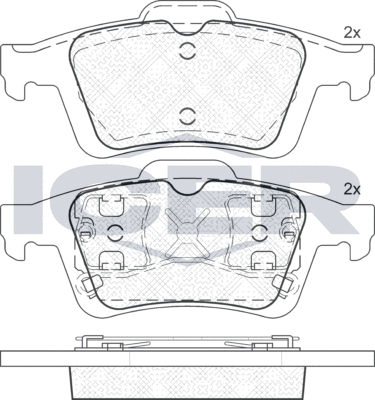 Тормозные колодки Icer задние для Volvo V50 I 2004-2005. Артикул 181743