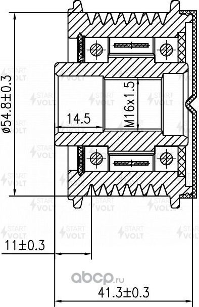 Муфта генератора обгонная StartVOLT для IVECO Daily VI 2014-2026. Артикул SGP 1601