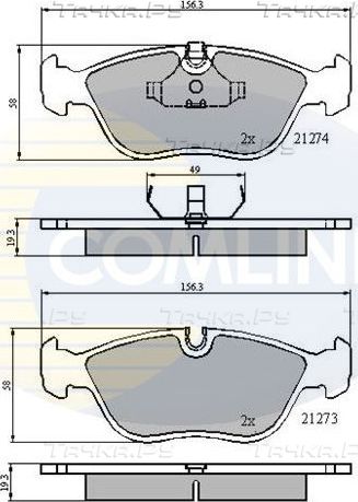 Тормозные колодки Comline Comline передние для Volvo 850 1991-1997. Артикул CBP0719